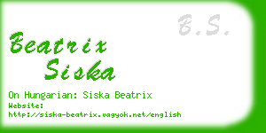 beatrix siska business card